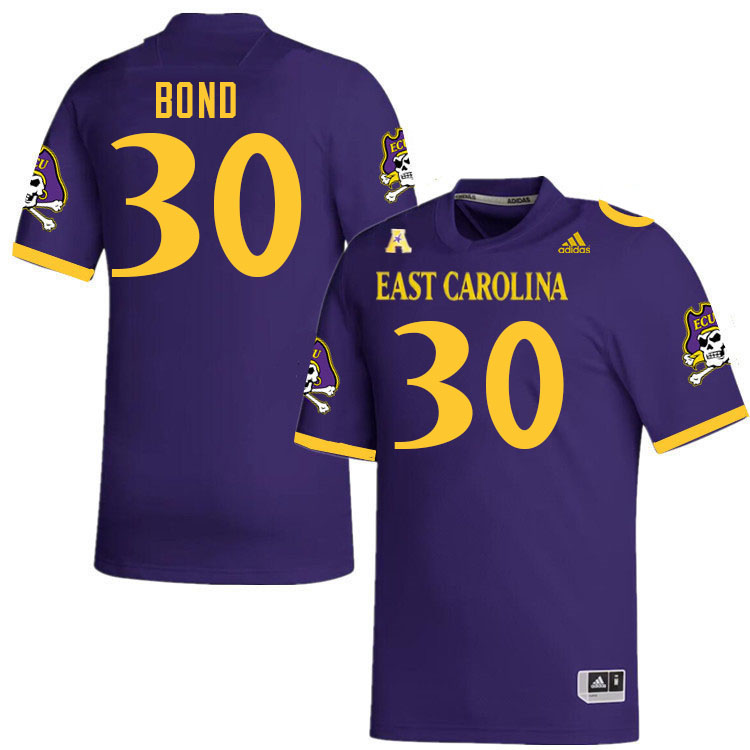 Men #30 Javoius Bond ECU Pirates 2023 College Football Jerseys Stitched-Purple